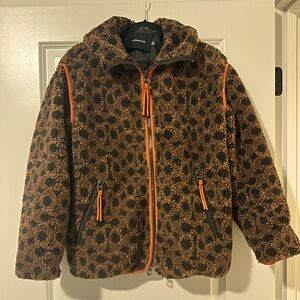 Coach women’s Fleece Jacket in Brown and Orange